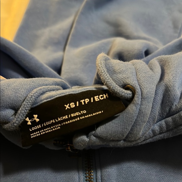 Under Armour Blue Zip-Up Hoodie Sweatshirt - Picture 2 of 3